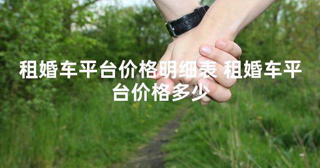 租婚车平台价格明细表 租婚车平台价格多少